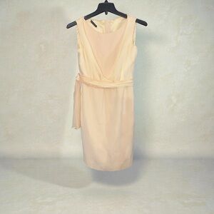 Chic Cream Midi Dress with Belt